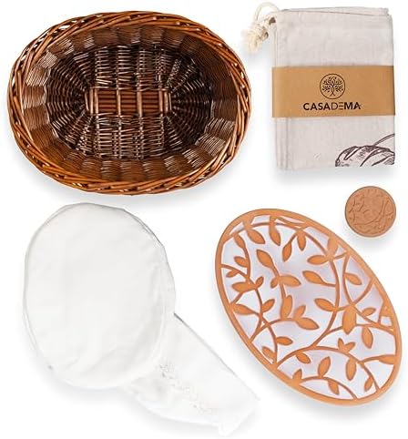 Bread Warmer Basket with Warming Stone (Large Oval 12 x 9) - Bundled w/Linen Bread Bag & Bread/Sugar Saver - Bread Baskets for Serving with liner and lid - Bread Serving Basket for Table - Image 3