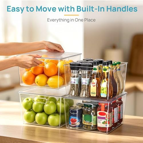 Vtopmart 4 Pack Extra Large Clear Stackable Storage Bins with Lids for Cube - Image 5
