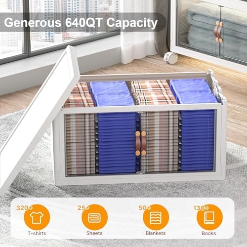 UAMFURI Stackable Storage Bins, 1440QT Collapsible Drawers with 2 Lids - Image 3