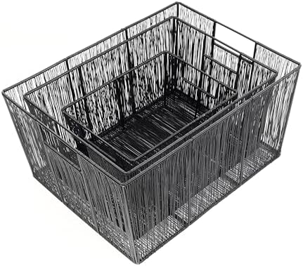 happimess Sutton 6-Piece Nesting Mild Steel Storage Baskets 16", Black - Image 5