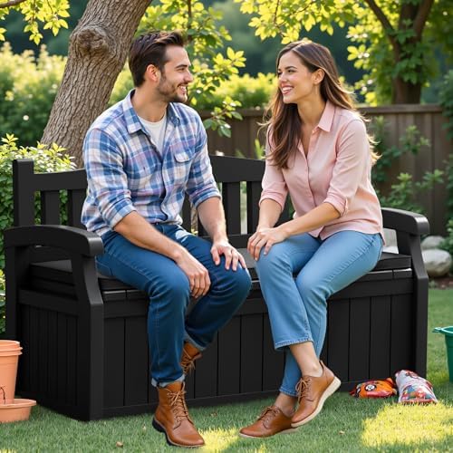 Flamaker 80 Gallon Storage Bench with Cushion, Waterproof, All-Weather - Image 7
