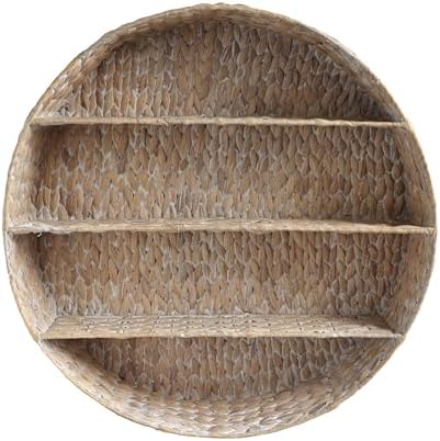 happimess Annulus 3-Shelf Circular Hyacinth Wall Rack 24.6", White Wash by Happimess