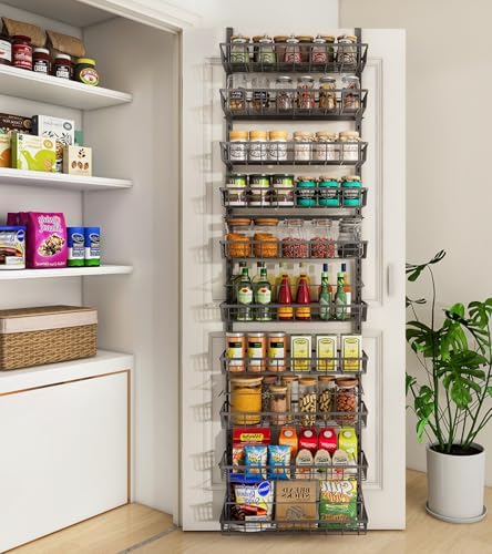Mefirt 10-Tier Over The Door Pantry Organizer, 2 in 1 Wall Mount & Hanging by Mefirt