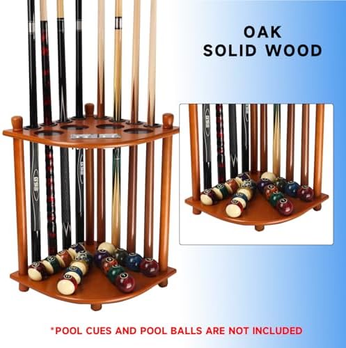 GSE Billiards Pool Cue Racks with Score Counters Hold 8 Cues, Oak - Image 5