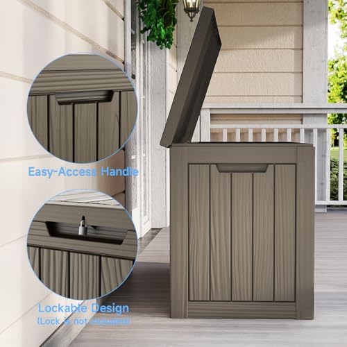 Vixzen 55 Gallon Deck Boxes Outdoor Waterproof, Lockable Resin Storage Box with lid for Furniture Cushions, Weatherproof Containers Outside Storage Boxes for Garden Patio Pool Tools(Grey, 50 Gallon) - Image 4