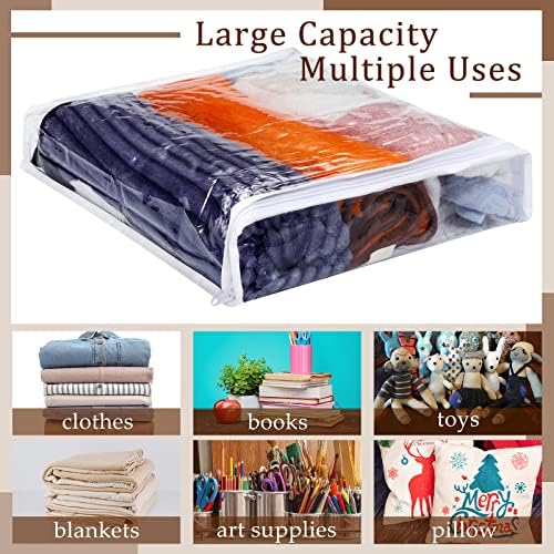 Kingdder 16 Pcs Clear Zippered Storage Bags Plastic Sweater Bag with Zipper - Image 6