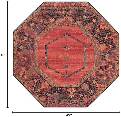 Unique Loom Outdoor Tribal Collection Area Rug - Quepos (4' 1" Octagon Multi/Black) - Image 2
