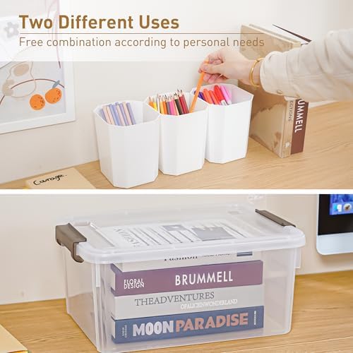 Citylife 17QT 4-Pack Clear Storage Bins with Lid 6 inserts Stackable - Image 4
