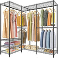 VIPEK L40 Plus Garment Rack L Shaped Clothes Rack for Corner, Freestanding Portable Wardrobe Closet Heavy Duty Clothing Rack for Hanging Clothes, 60.6"L x 45"W x 76.4"H, Load Capacity 1300LBS, Black by VIPEK