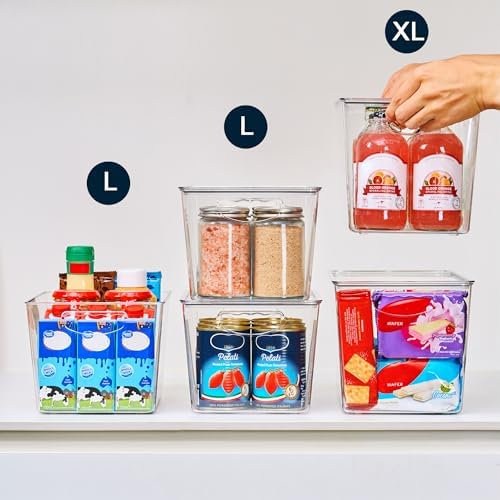 theaoo Large Clear Storage Bins with Lids, Stackable Containers, 6 Pack - Image 5