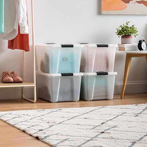 IRIS USA 4-Pack 40 Quart Storage Bins with Lids, Pearl - Image 4