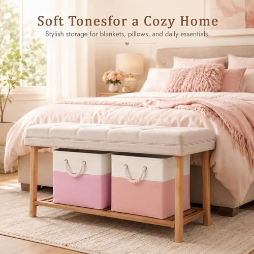 6 Pack Pastel Foldable Storage Bins , 11 Inch Cube Fabric Storage Baskets - Image 5