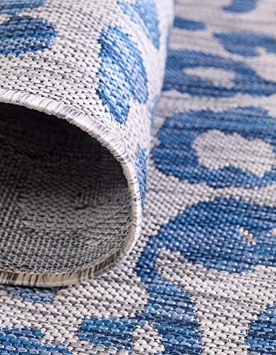 Unique Loom Outdoor Safari Collection Area Rug - Leopard (2' 2" x 3' 7" Hearth Blue/Gray) - Image 6