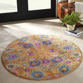 Nourison Home Passion Sunburst 4' x Round Area Rug, Boho, Moroccan, Bed Room, Living Room, Dining Room, Kitchen, Easy Clean, Non Shedding, (4' Round) by NourisonHome