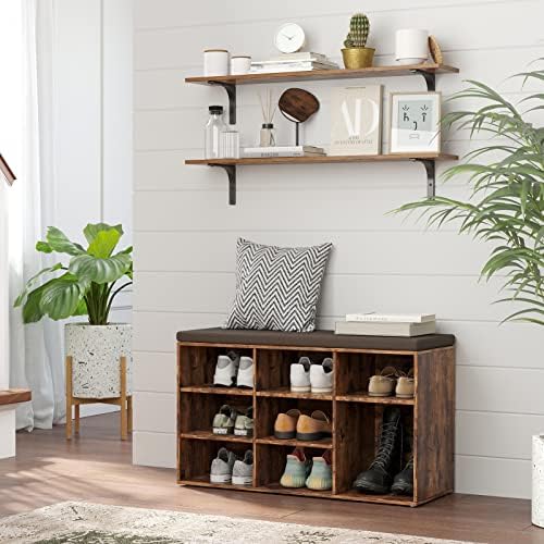 DINZI LVJ Long Wall Shelves, 39.4Inch Wooden Wall Mounted Shelves, Set of 4 - Image 6