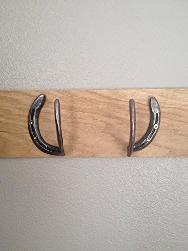 Rustic Horseshoe Towel Hooks for Bathrooms, Key Holder for Wall, Coat Rack Wall Mount - Half Hook Hanger - 2 Hooks 2 Nails - The Heritage Forge by The+Heritage+Forge