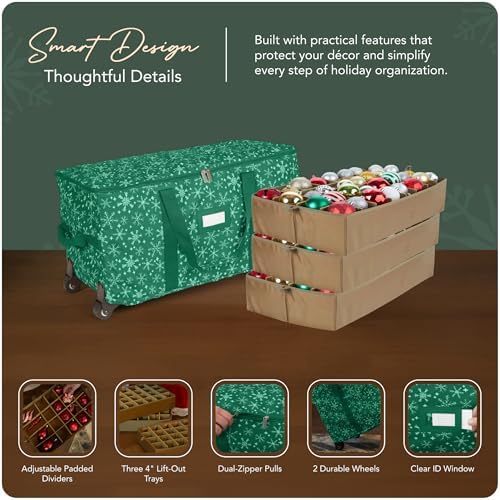 Covermates Rolling Adjustable Ornament Storage Bag, 25.5"W x 13"D x 12.5"H - Image 4