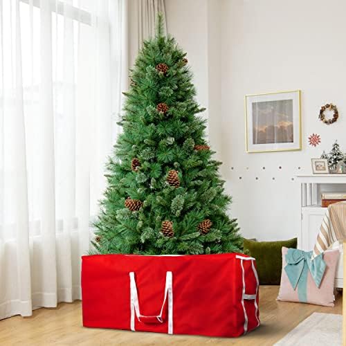 Covers & all Christmas Tree Storage Bag, Made of Waterproof, UV-Resistant Polyester Fabric (60” W x 20” D x 25.5” H, Red) - Image 4
