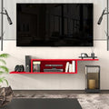 Atelier Mobili Floating TV Stand for Up to 65 Inch TVs – Wall Mounted Floating Shelf for Under TV, Entryway Organizer & Bedroom Vanity – Multi-Purpose Storage & Display Console (Red, 57INCH) by AtelierMobili