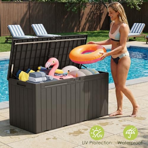 Devoko 100 Gallon Outdoor Storage Box, Waterproof Deck Box Lockable - Image 3