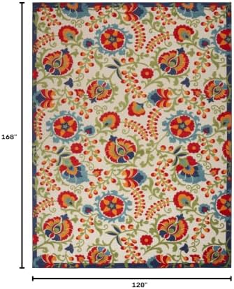Nourison Home Aloha Multicolor 10' x 14' Area Rug - Easy Clean, Non Shedding, Bed Room, Living Room, Dining Room, Kitchen (10' x 14') - Image 2