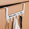 Over Door Hanger Over The Door Hanger Hook with 6 Double Hooks Portable Hooks Home Office Decor Heavy Duty Door Rack for Hanging Coats Clothes Hats by DOCAT
