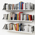 Forbena White Floating Book Shelves for Wall, 36 Inches Long Wall Shelves with Metal Brackets for Bedroom, Large Floating Bookshelf Bookshelves for Living Room Office Classroom (White Wood) by Forbena