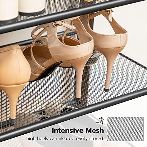 HOOBRO 8 Tier Shoe Rack, Large Capacity Shoe Storage for 14-16 Pairs, Sturdy Metal Shoe Shelf for Closet Entryway, Space Saving Shoe Organizer for Sneakers Heels, Rustic Brown BF48XJ01 - Image 5