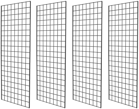 Heavy Duty Grid Wall Commercial Grade Gridwall Panels – Grid Panel for Any Retail Display Wall Grid 2' Width x 5' Height, Black (Pack of 4) by 7RiversART