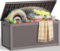 EFU Outdoor Storage Box 360 Gallon Deck Box, Waterproof Resin, Grey by EFU