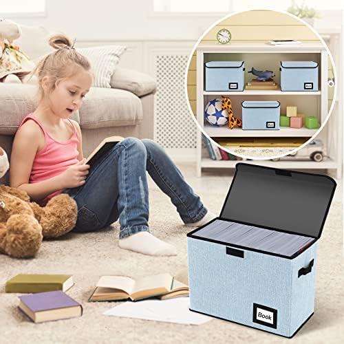 5 Pack Comic Book Storage Boxes, 15.8" X 7.8" X 11.8", Collapsible Comic Short Box, Holds 160-180 Collection Comic Book Container Holder Shelf Protector Organizer Bin (Blue) - Image 6