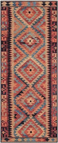 Unique Loom Outdoor Tribal Collection Area Rug - Tortuguero (2' 7" x 7' 1" Runner Multi/Blue) - Image 3
