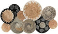 Woven Basket Wall Decor Set of 10, Decorative Wall Plates by ChumDecor