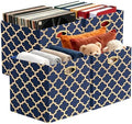 Posprica 13x13x13 Storage Cube Bins, Collapsible Storage Bins Fabric Storage Cubes Organizer Baskets Box Drawers for Shelves, Closet, Wardrobe, Bookshelf Blue/Gold Lantern, 4 Pack by Posprica