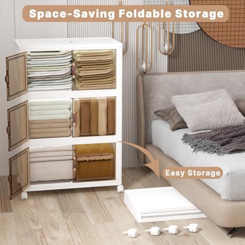 UAMFURI 504QT Stackable Storage Bins with Lids, Doors & Wheels - Image 5