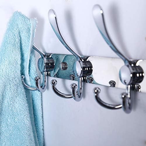 Dseap Coat Rack Wall Mount - 29.5” Long 8-Tri-Hooks Heavy Duty Coat Hanger Rail Wall Hooks for Hanging Coats Hats Clothing Clothes Purse Mudroom Entryway, Chromed - Image 2