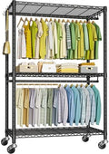FUTASSI Rolling Clothes Rack, Clothing Racks for Hanging Clothes, Black by FUTASSI