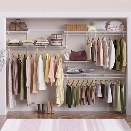 ClosetMaid ShelfTrack Wire Closet Organizer System Adjustable from 7 to 10 Ft, with Shelves, Clothes & Wire Hanging Shelf Basket for Storage, Organization in Closet or Pantry - Image 3