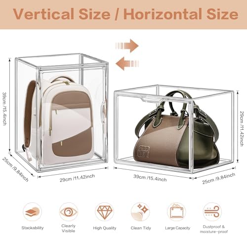 3 Packs Clear Handbag Storage Organizer for Closet - Image 2