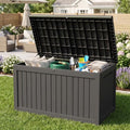 275 Gallon Resin Deck Box-Organization and Storage for Patio Storage Box Outdoor Cushions, Throw Pillows, Garden Tools and Pool Accessories, Black by GraceYourYard