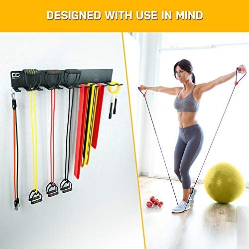 Double Circle Gym Storage Rack with 12 Hooks, Multi Purpose Gym Equipment Wall Rack Hanger for Pro Home Gym Storage for Exercise Bands, Barbell Bars, Jumprope (Hardware Included) - Image 4