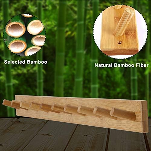 Dseap Wall Mounted Coat Rack with 10 Peg Hooks: Coat Hanger Hooks for Hanging Coats Towels Hats Clothes, Natural, 2 Packs - Image 5