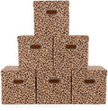 ANMINY Leopard Cheetah Print Storage Cubes Bins with Lids, 11Inch 6PCS by ANMINY