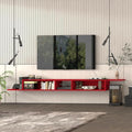 Atelier Mobili Floating TV Stand for Up to 65 Inch TVs – Wall Mounted Floating Shelf for Under TV, Entryway Organizer & Bedroom Vanity – Multi-Purpose Storage & Display Console (Red, 100INCH) by AtelierMobili