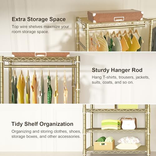 Ulif E1 Heavy Duty Closet Garment Rack, 6 Tiers Adjustable Clothing Storage - Image 5