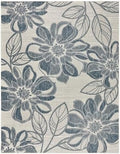 Gertmenian Indoor Outdoor Casual Area Rug - 8x10 Large, Fade Resistant, Ideal for High Traffic in Living Room, Bedroom, Patio - Woodbury Floral, Navy, 28815 by Gertmenian