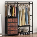 Heavy Duty Clothing Rack with 5 Drawers & 4 Storage Shelves, 2 Hanging Rods by AuromieDirect