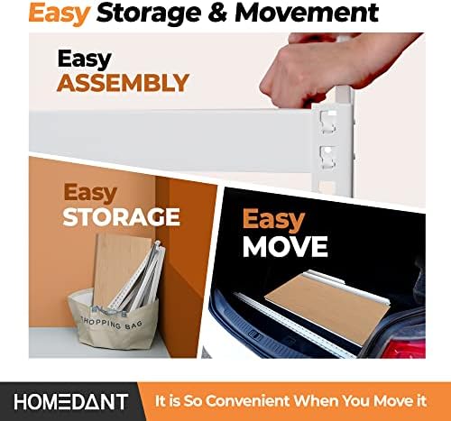HOMEDANT White 35.9" W 5 Tier Storage Shelves Garage Shelving Unit Metal - Image 6