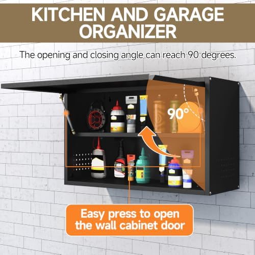 Coolsun Garage Wall Cabinet with Up-Flip Door, 19.7" H Metal Wall Cabinet - Image 4
