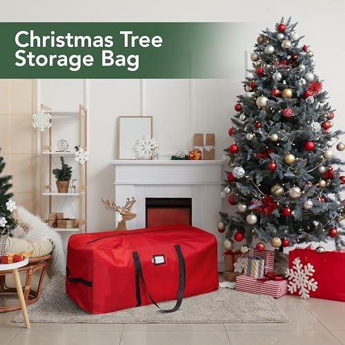 Holiday Cheer Heavy Duty Artificial Christmas Tree Storage Bag Fits Up to 9ft Tall, Waterproof with Durable Handles & Zipper Xmas Tree Storage Bag (RED) (Pack of 2) - Image 5